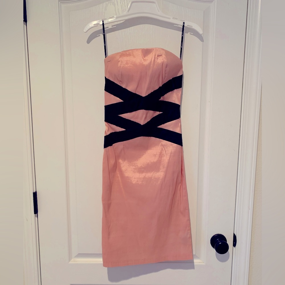 Pink and Black bodycon dress